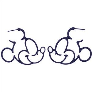 Women’s Black coloured cutout Mickey Mouse earrings